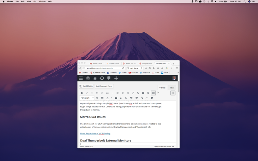 OS/X Sierra – External Display Issues