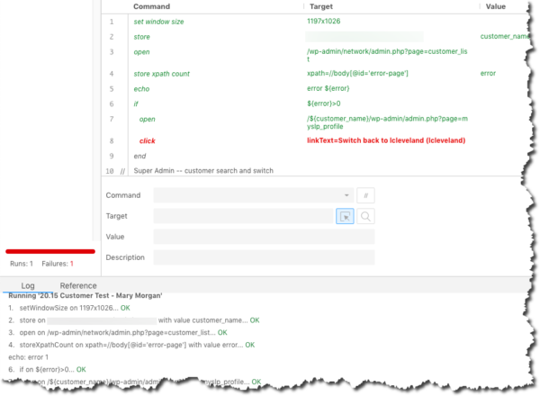 Selenium IDE if element exists