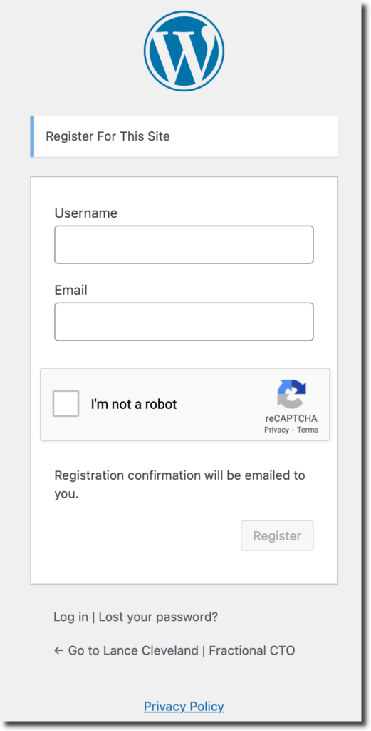 WordPress Registration Captcha