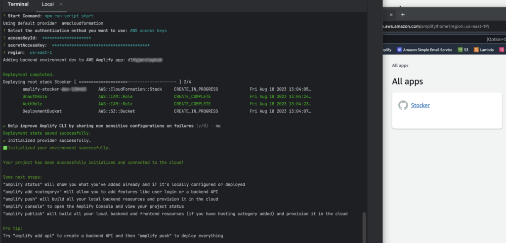 Starting A New App On Amplify