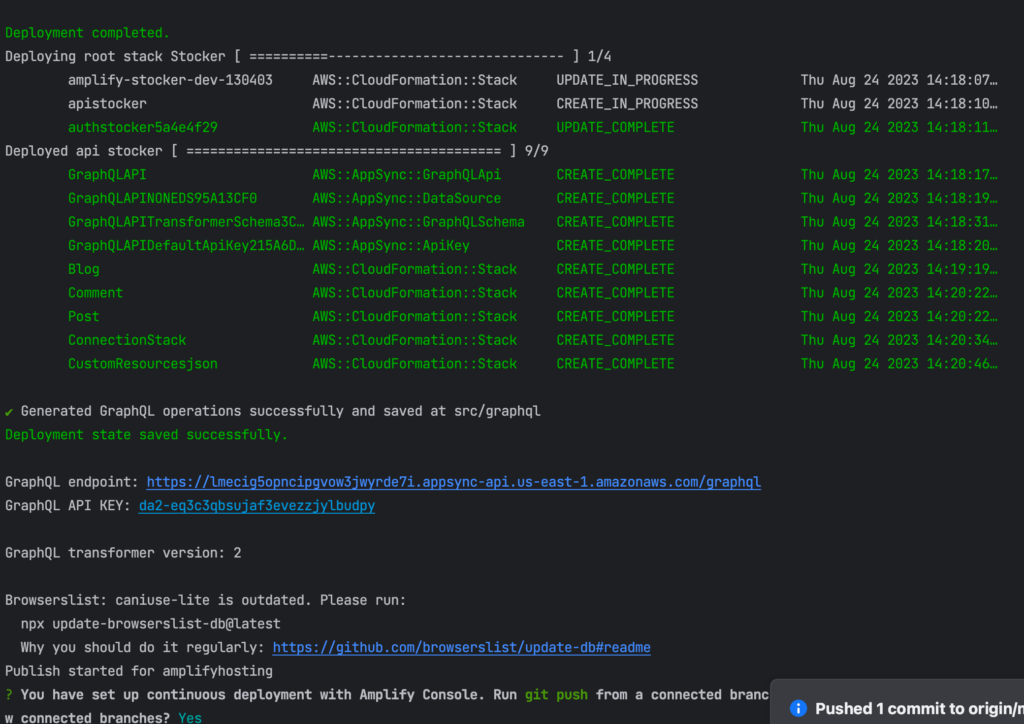 Starting A New App On Amplify adding graphql