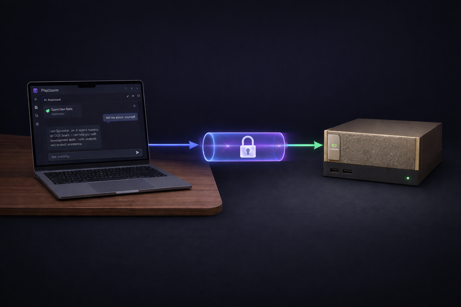 laptop to spark tunnel